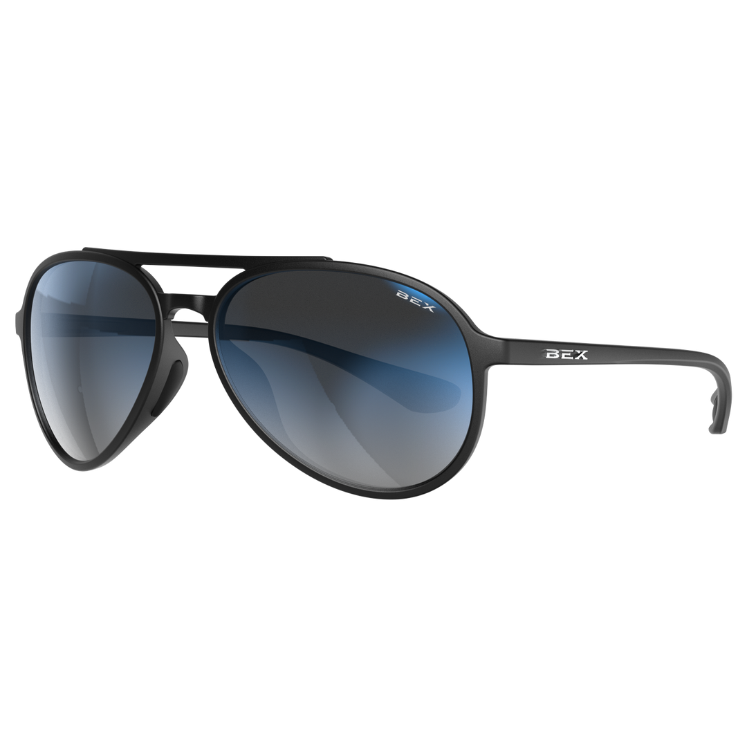 Sunglasses Wesley Lite S124BKGYBS Black Gray Blue-Silver#color_black-gray-blue-silver