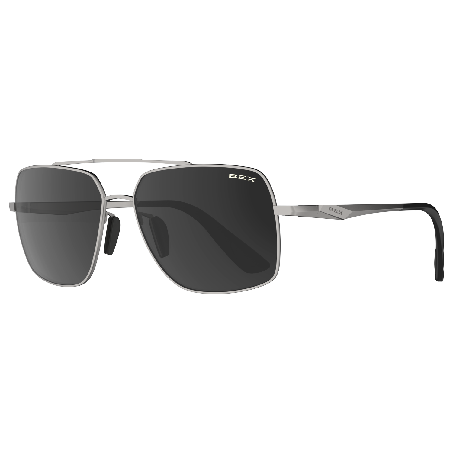 Bex Wing Sunglasses Matte Silver/Gray